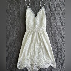 Aooksmery White Lace Dress